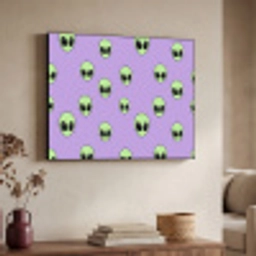 Alien - Retro - Lila Textielframe zwart klein 947 -sfeer3