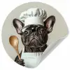 Bril - Hond - Kok Wandcirkel behangsticker klein -3d