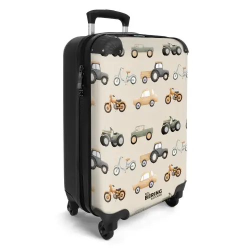 Retro voertuigen patroon NBS - Handbagage koffer - Kinderen Unisex middel -productfoto_3d