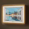 Doorkijk - Winterlandschap - Natuur - Huis - Bergen Light Box met batterij (Wandlamp) middel -z3d_website
