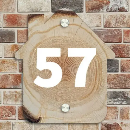 Baumscheibe - Traditionell Naambord Huisje klein -sfeer6