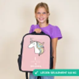 Quote - Meisjes - Eenhoorn - Roze - I was born a Unicorn Rugzak - Zwart middel -sfeer4_FR