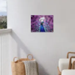Pauw - Koksmuts - Cool - Paars tuinposter los doek klein -sfeer8