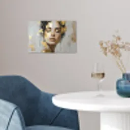 Sierlijk - Vrouw - Goud - Ogen poster papier klein -sfeer3