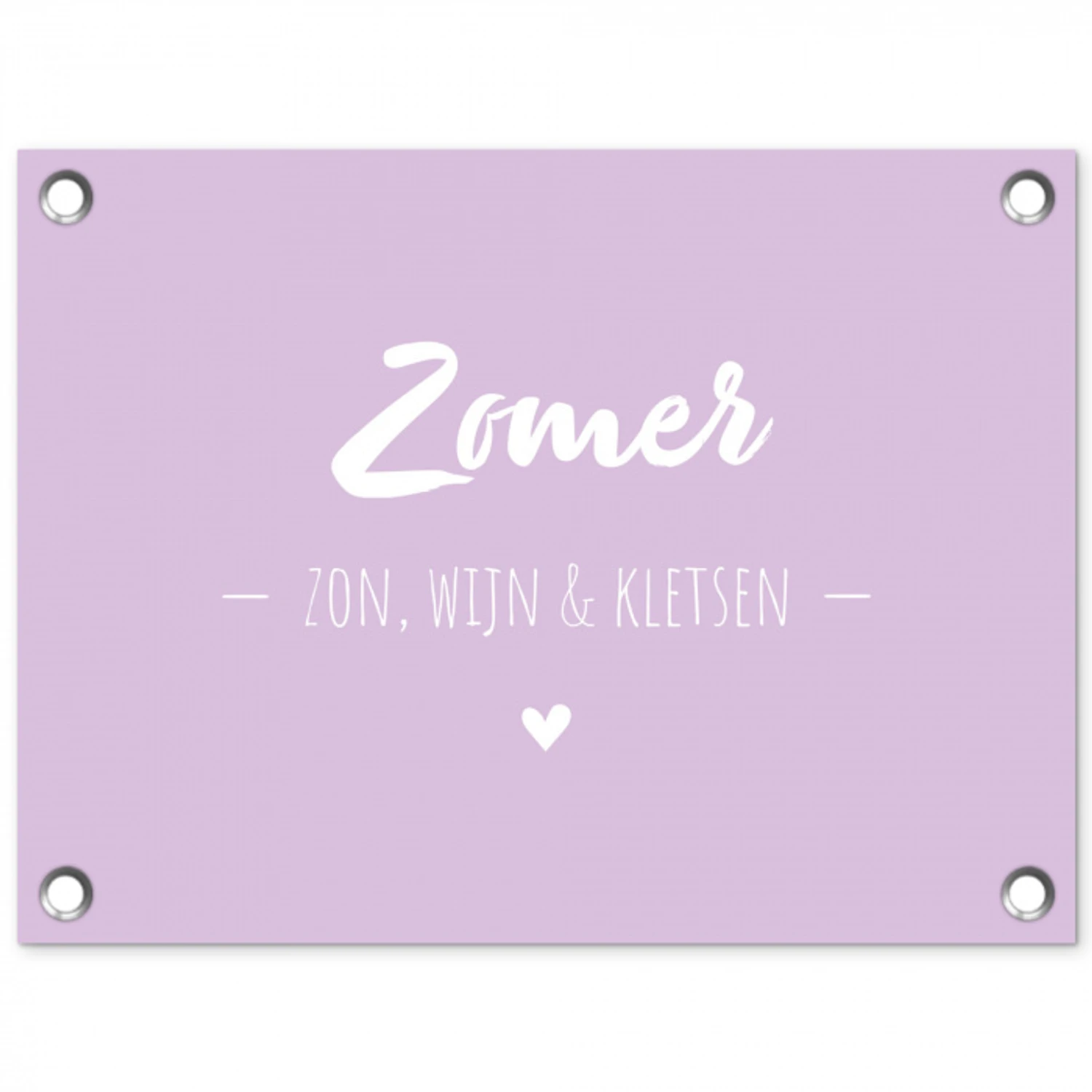 Tekst - Zomer - Quotes - Zomer, zon, wijn & kletsen tuinposter los doek klein -3d