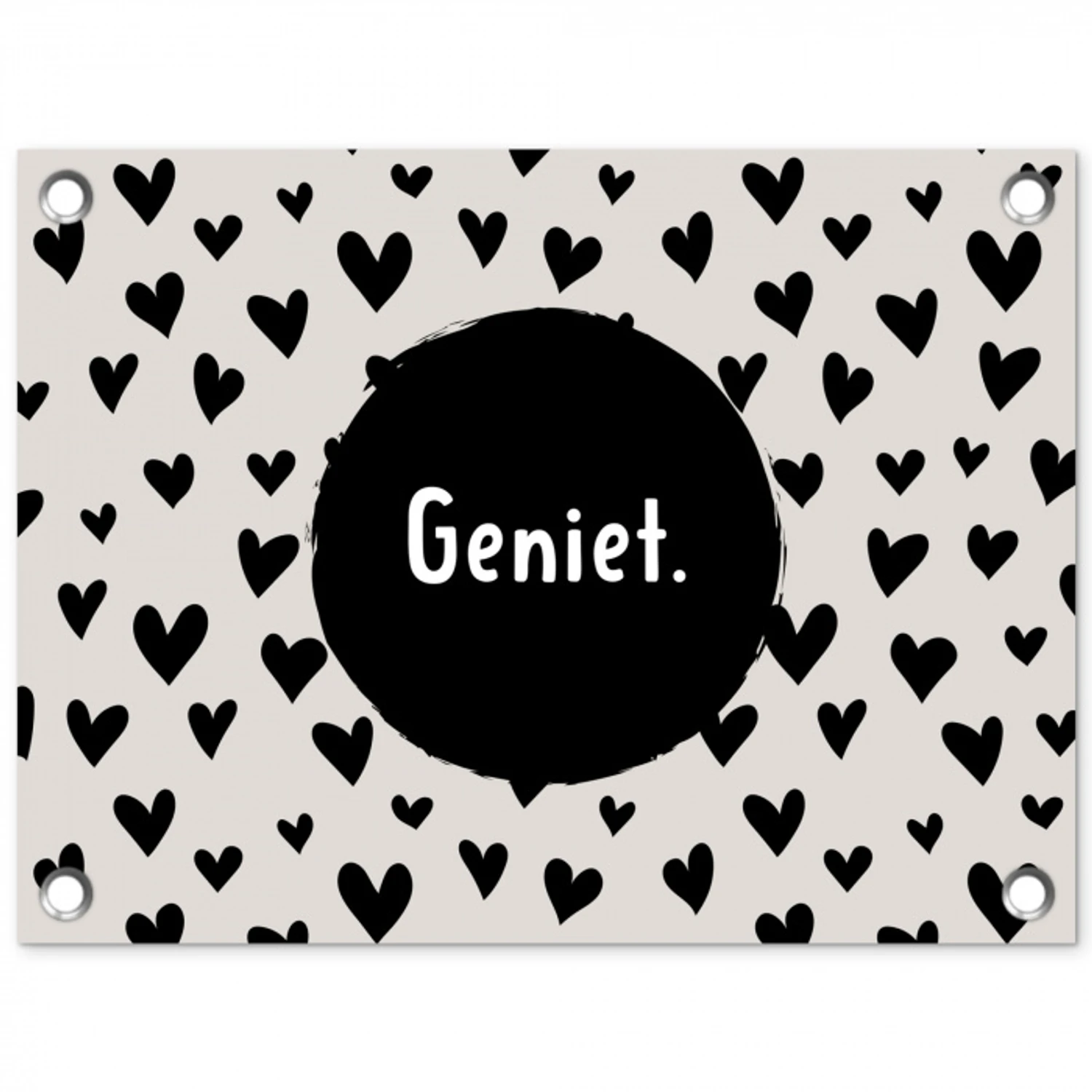 Quotes - Hartje - Tekst - Geniet tuinposter los doek klein -3d