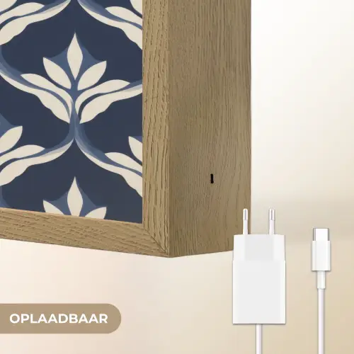 Modern - Ontwerp - Blauw Light Box met batterij (Wandlamp) middel 907 -USP_websiteoplaadbaarNL