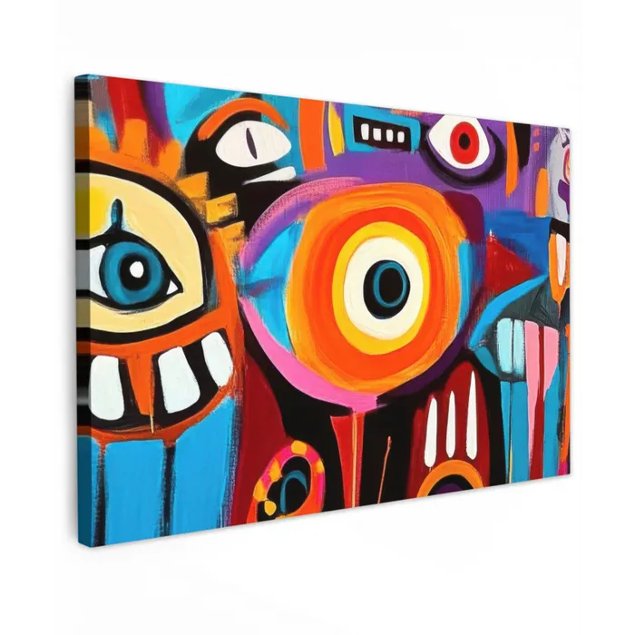 Abstract - Gezicht - Kleurrijk canvas 2cm klein -z3d