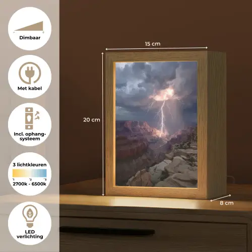Bliksem - Wolken - Canyon Light Box met kabel (Tafellamp) klein -USP_NL