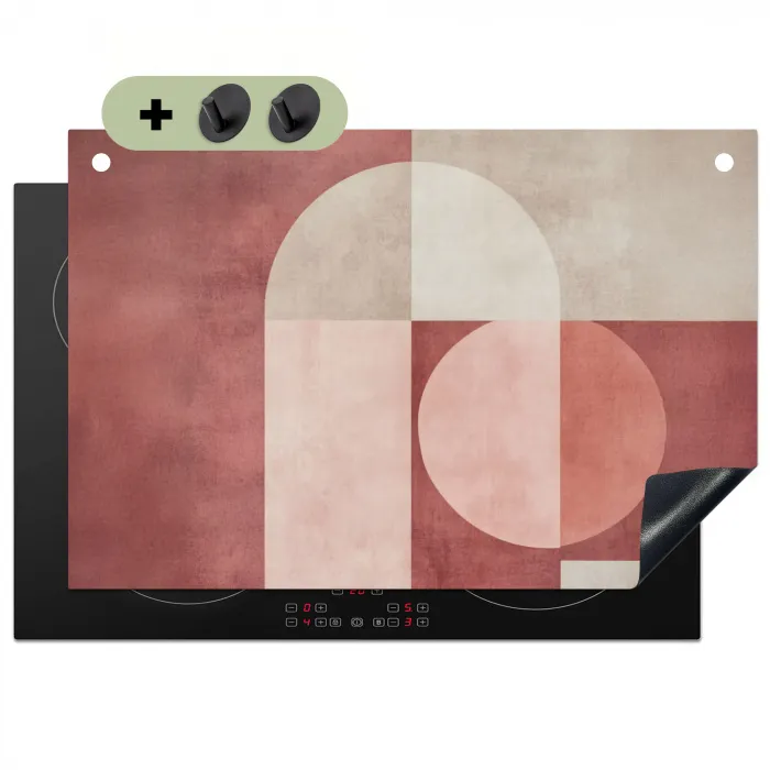 Figuren - Abstract - Roze Inductie beschemer met haakjes klein -3d