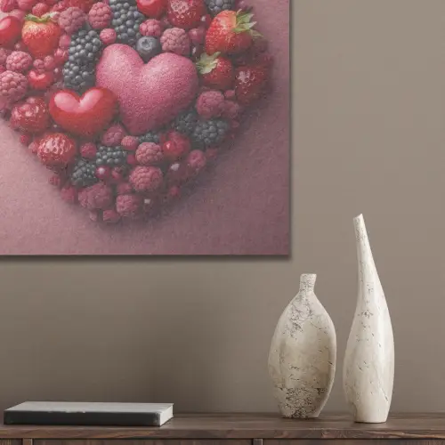 Fruit - Hartjes - Aardbeien - Frambozen - Bosbessen PET vilt klein -sfeer6_closeup