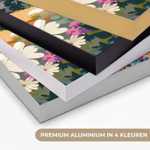 Rivier - Vallei vol bloemen - Levendig Textielframe zwart klein -USP_kleurenNL
