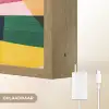 Abstract - Roze - Lappen - Vormen - Geel Light Box met batterij (Wandlamp) middel -USP_websiteoplaadbaarNL