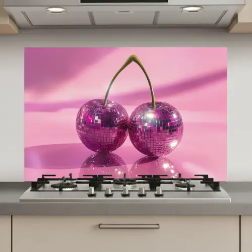 Glitter - Discobol - Roze - Kersen keuken achterwand spatscherm klein -3d_website