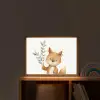 Vos - Dier - Bosdieren Light Box met batterij (Wandlamp kind) middel -sfeer1_kind