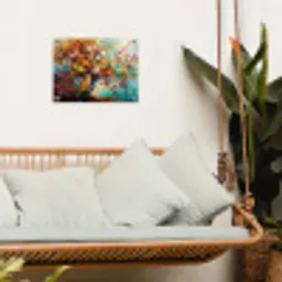 Boom - Abstract - Kleurrijk - Bloemen tuinposter los doek klein -sfeer7