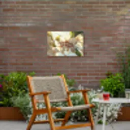 Bloesems - Zonlicht - Quote - Wit Tuinposter op houten frame 2 cm dik klein -sfeer3