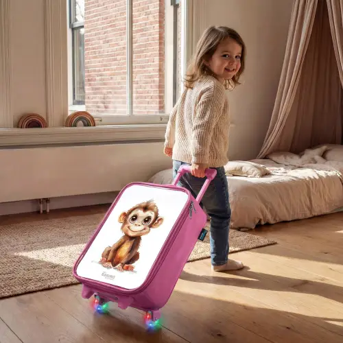 Baby aap Kinderkoffer - Roze klein -sfeer1