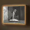 Geit - Bord - Spaghetti - Zwart Wit Light Box met batterij (Wandlamp) middel -z3d_website