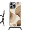 Retro - Geometrische lagen - Aardetinten Hoesje iPhone 16 Pro Max met koord klein -3d