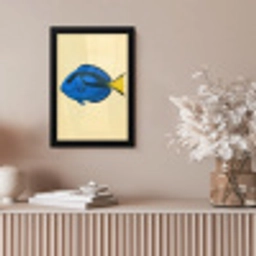 Blauw - Dory - Vis - Staartvin fotolijst zwart zonder passe partout klein -sfeer5