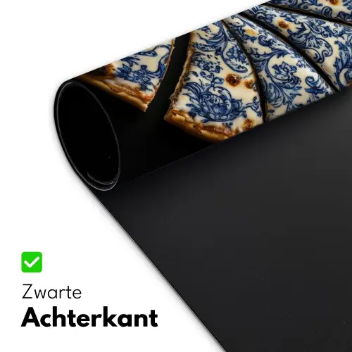 Pizza - Eten - Delftsblauw Muismat XXL klein -sfeer2