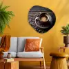 Kop - Koffie - Hout - Bonen Wandcirkel Organisch Aluminium middel -sfeer4