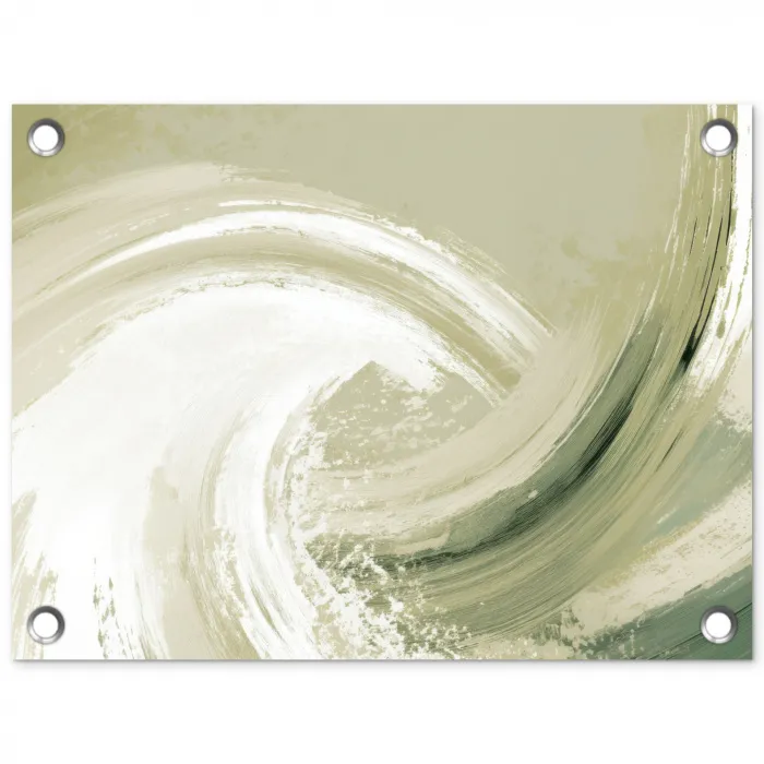 Abstract - Penseelstreken - Golven - Groen tuinposter los doek klein -3d