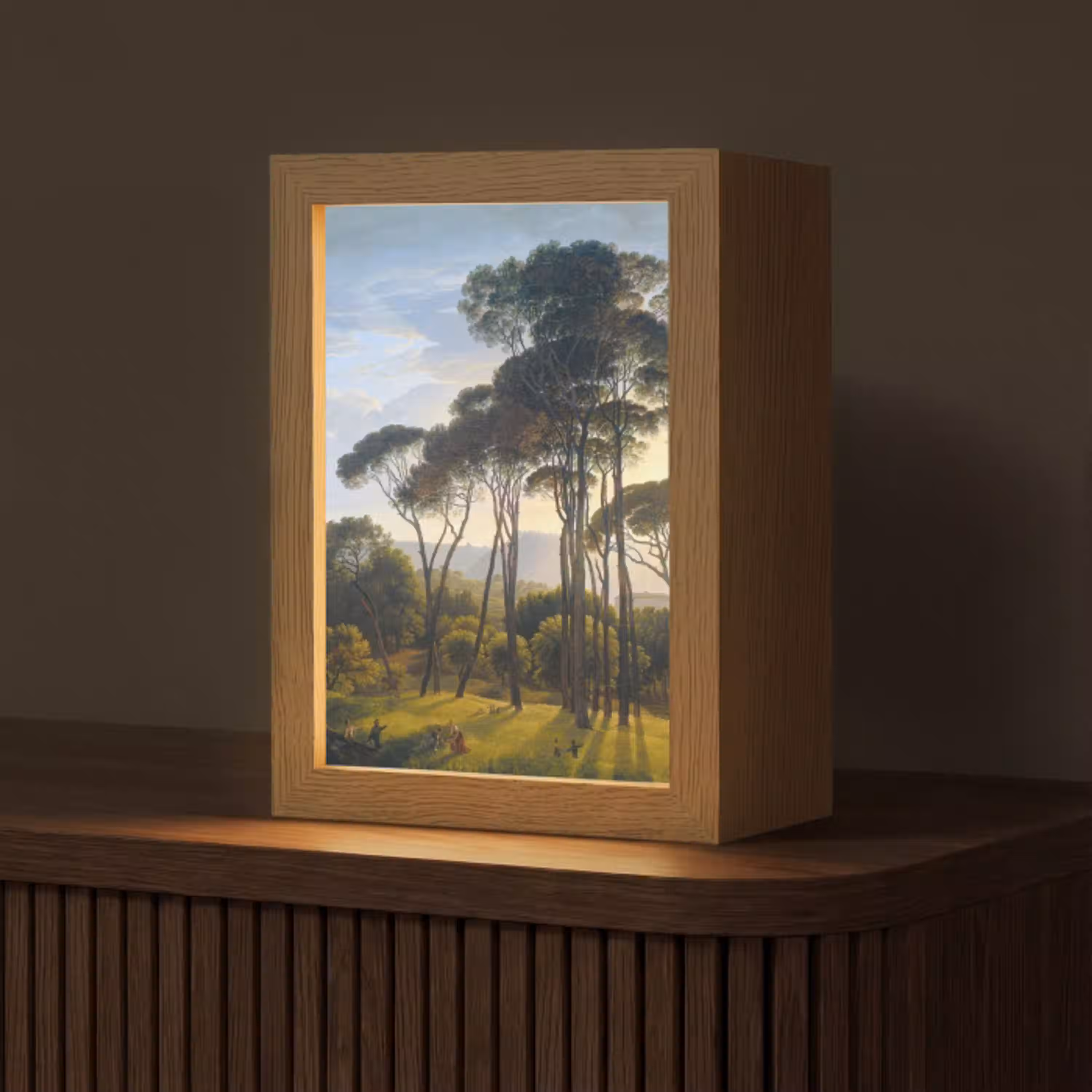 Italiaans landschap met parasoldennen - Kunst - Oude meesters Light Box met kabel (Tafellamp) klein -z3d_website