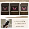 Vlinder - Fuchsia - Grafisch Light Box met batterij (Wandlamp) middel -USP_dimbaarNL