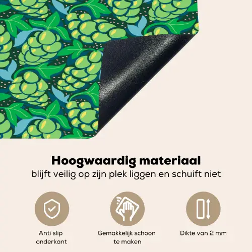 Druiven - Tros - Groen Inductie beschemer met haakjes klein 777 -ky-onderkant-nl