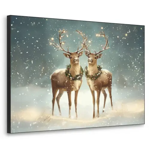 Kerstmagie - Winterwoud - Rendier Textielframe zwart klein -3d