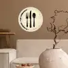 Zwart - Bestek - Rondje Wandcirkel behangsticker klein -sfeer1