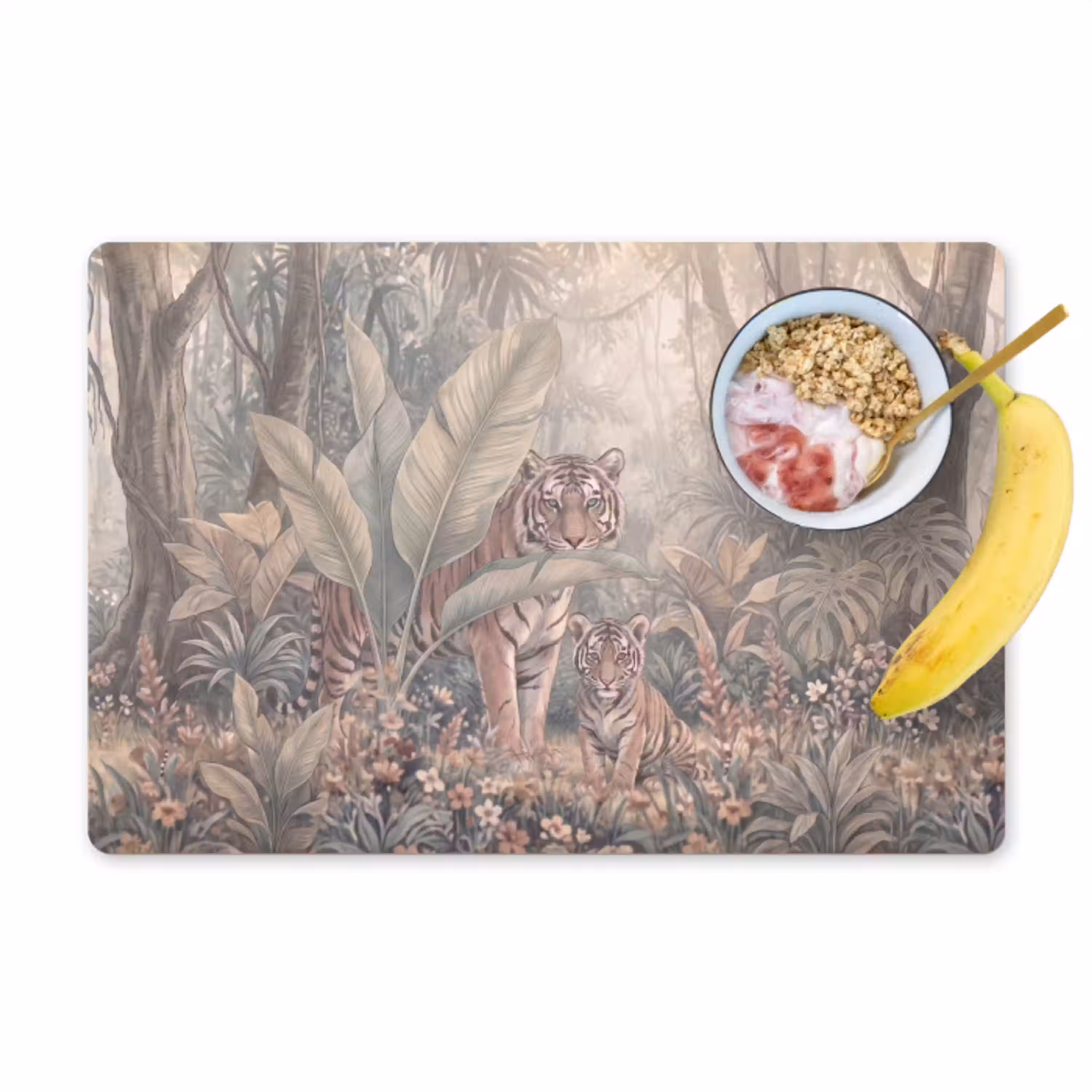 Tijger - Welp - Jungle - Illustratie - Dieren Placemat vinyl groot -zzzproduct_Kitchenyeah-website
