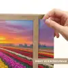 Tulpenveld - Zonsondergang - Kleurrijk Light Box met batterij (Wandlamp) middel -USP_websiteprintNL