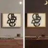 Cirkels - Lijnen - Vormen - Zwart Light Box met batterij (Wandlamp) middel -sfeer3