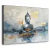 Buddha - Goud - Abstract - Modern Textielframe zwart klein -3d