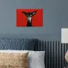 Windhond - Minimalistisch - Rood poster papier klein -sfeer2