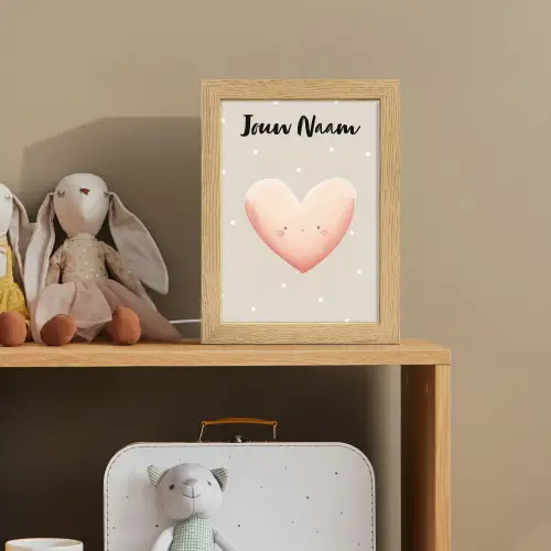 Gezichtje - Hart - Roze - Stippen Light Box met kabel (Kinderlampje) klein -sfeer2_kind