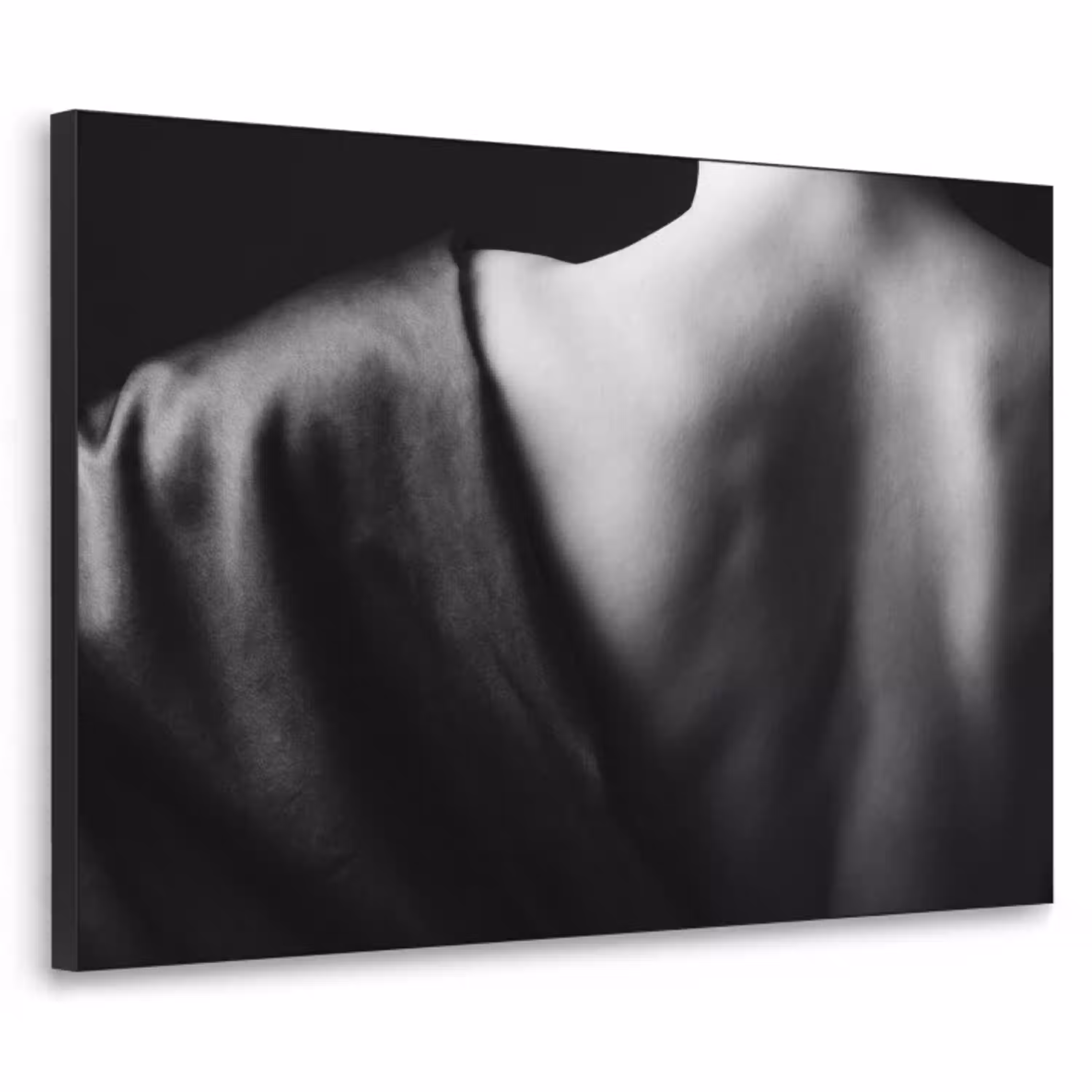 Schouder - Zijde - Rug - Zwart - Wit - Elegant Textielframe zwart klein -3d