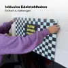 Patroon - Geblok - Blauw - Slow down you're doing fine Inductie beschemer met haakjes klein -ky-ophangen-de
