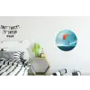 Kitesurfer - Oranje - Zee - Lucht Wandcirkel aluminium klein -kinderkamer