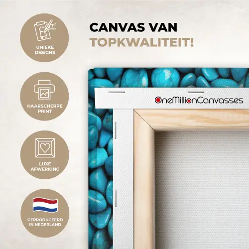 Glanzende - Blauwe - Stenen canvas 2cm xxl 828 -sfeer2