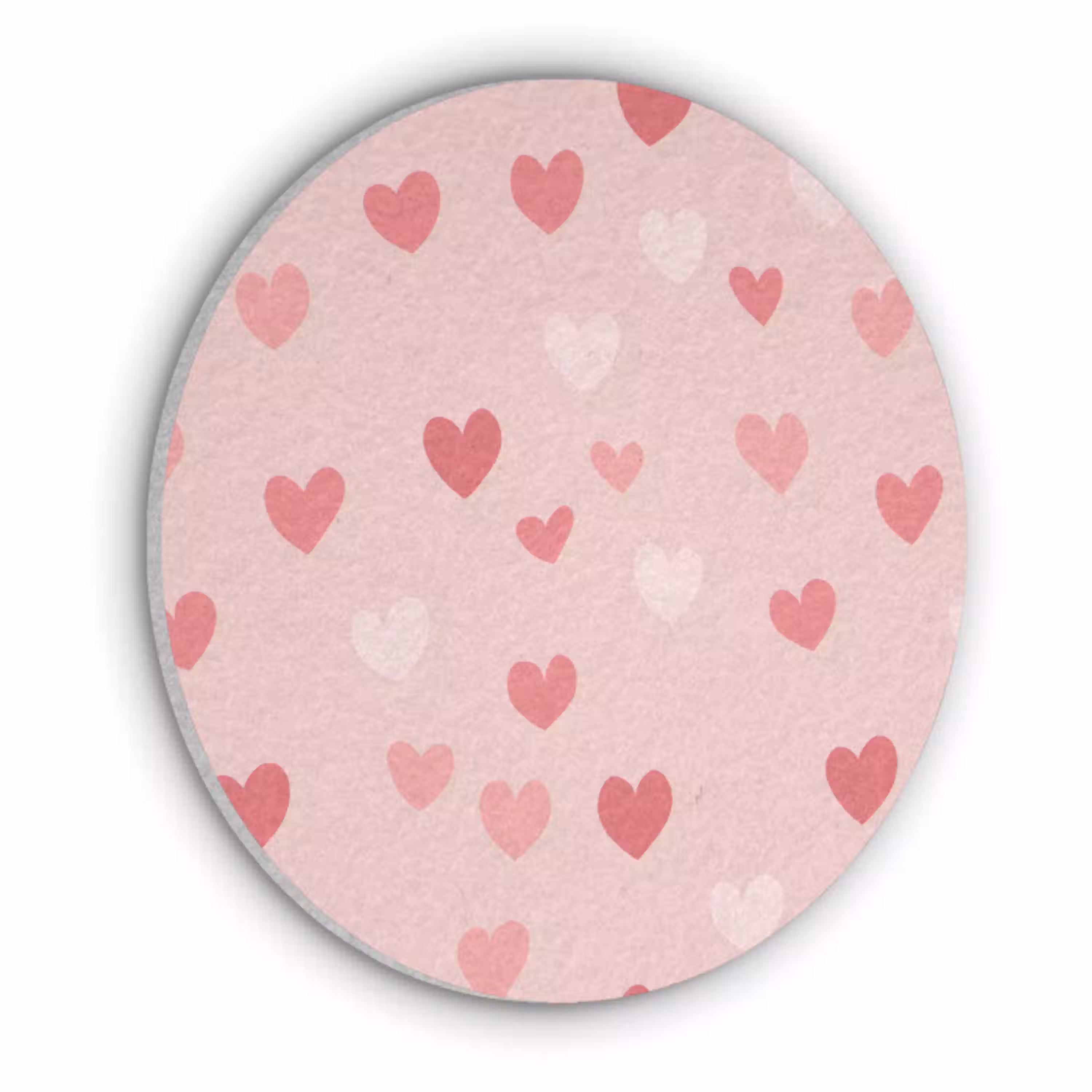 Hartjes - Patroon - Roze - Eenvoudig Akoestische PET Vilt - Rond klein -3d