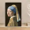 Meisje met de Parel - Schilderij van Johannes Vermeer canvas 2cm klein -sfeer1