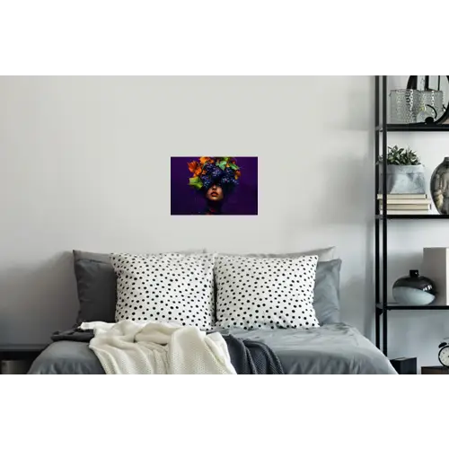 Vrouw - Paars - Druiven Muursticker klein -slaapkamer