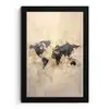 Wereldkaart - Goud - Zwart - Abstract fotolijst zwart zonder passe partout klein -3d