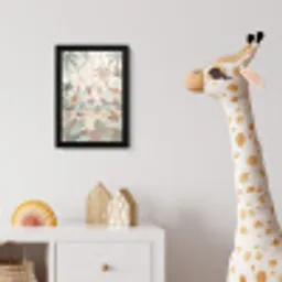 Jungle - Dieren - Groen fotolijst zwart zonder passe partout klein -usfeer4_kinderkamer