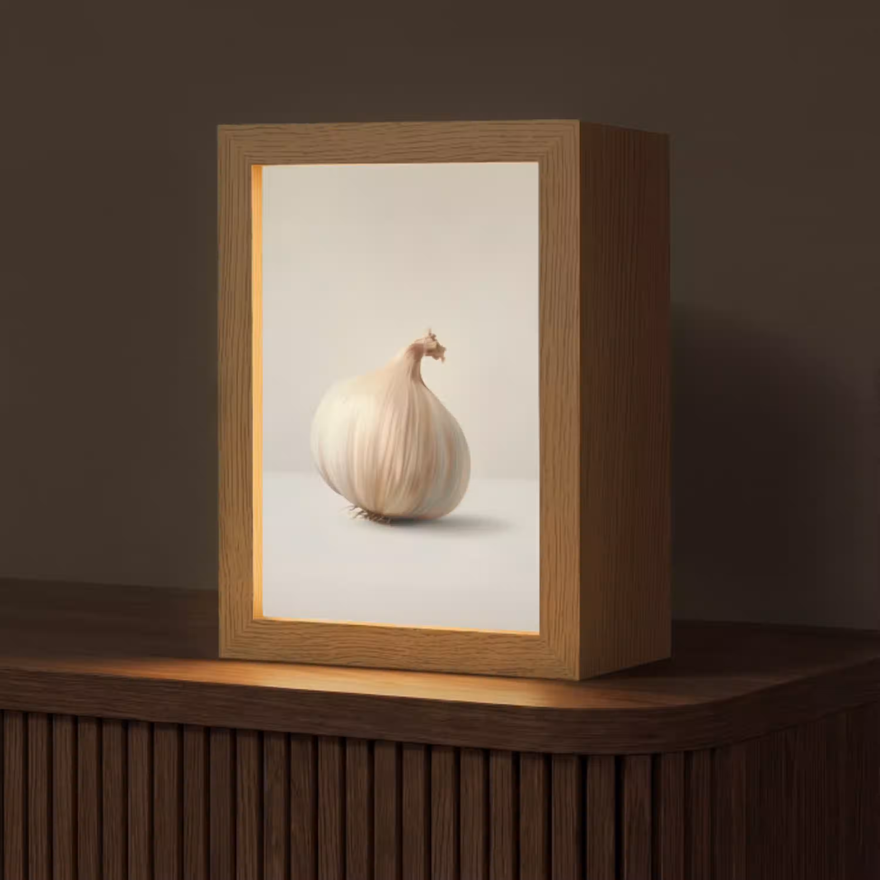 Knoflook - Natuurlijk - Beige Light Box met kabel (Tafellamp) klein -z3d_website