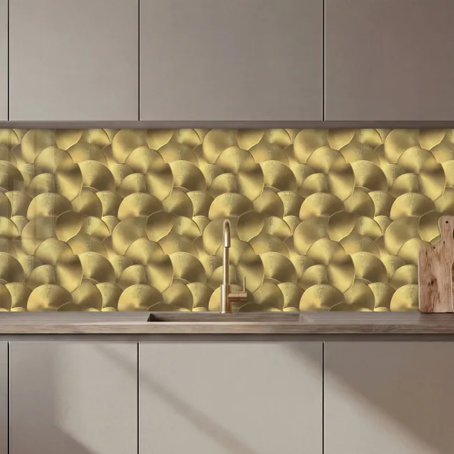 Küchenrückwand - Modern - Kreis - Gold